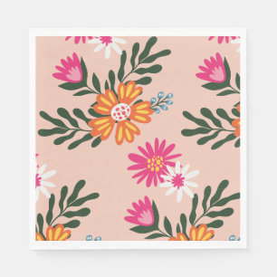 Serviette En Papier Bouquet Fleur Été Rose