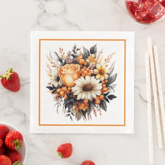 Serviette En Papier Bouquet fleuri (En situation)