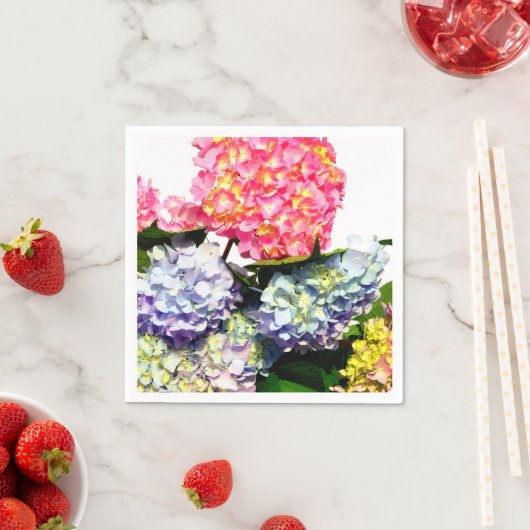 Serviette En Papier Bouquet Hydrangea (En situation)