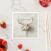 Serviette En Papier Bouquet mariage et Antlers de cerfs (En situation)