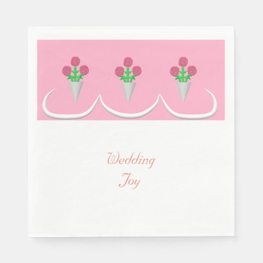 Serviette En Papier Bouquet mariage—Joie Mariage (Devant)