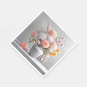 Serviette En Papier Bouquet Peach and White Dahlia (Coin)