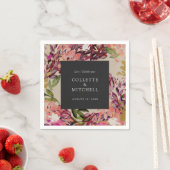 Serviette En Papier Bouquet romantique Mariage noir rose chaud (En situation)