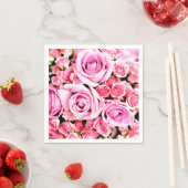 Serviette En Papier Bouquet rose (En situation)