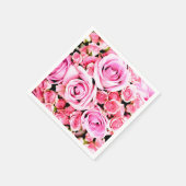 Serviette En Papier Bouquet rose (Coin)
