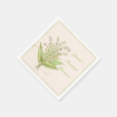 Serviette En Papier Bouquet rose avec Lily de la Vallée Papier Napkin (Coin)