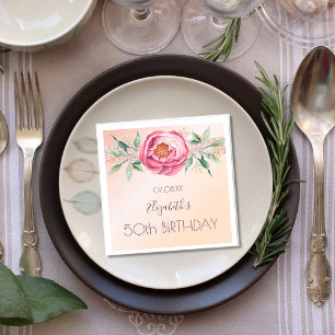 Serviette En Papier Bouquet rose rose rose rose rose parties scintilla