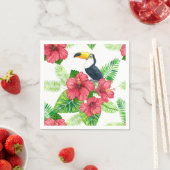 Serviette En Papier Bouquet Toucan et tropical (En situation)