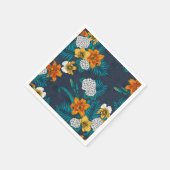 Serviette En Papier Bouquet tropical sur bleu (Coin)