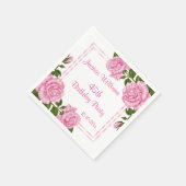 Serviette En Papier Bouquets d'angle rose joli 45ème (Coin)