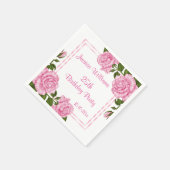Serviette En Papier Bouquets d'angle roses jolis 25ème (Coin)
