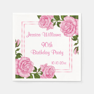 Serviette En Papier Bouquets faisants le coin assez roses