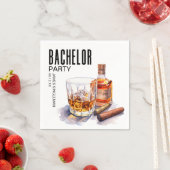 Serviette En Papier Bourbon et Cigar Bachelor Party (En situation)