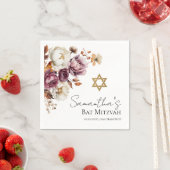 Serviette En Papier Bourgogne automne automne Bat mitzvah floral (En situation)