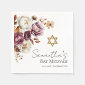 Serviette En Papier Bourgogne automne automne Bat mitzvah floral (Devant)