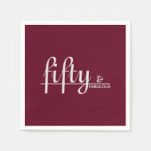 Serviette En Papier Bourgogne cinquante & FABULEUX ! Script 50e annive (Devant)