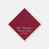 Serviette En Papier Bourgogne couleur unie - personnalisé (Coin)