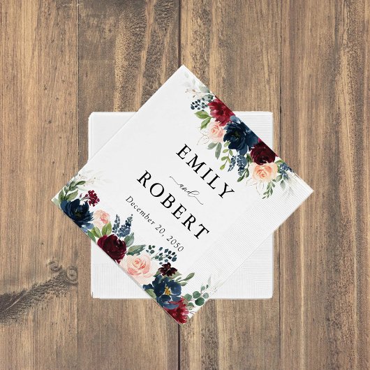 Serviette En Papier Bourgogne et Mariage de marine Napkin