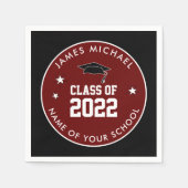 Serviette En Papier Bourgogne et Noir Classe d'études secondaires (Devant)