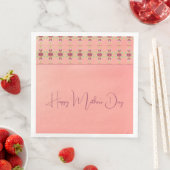 Serviette En Papier Bourgogne Et Rose (En situation)