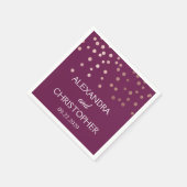 Serviette En Papier Bourgogne et Rose Gold Foil Mariage Confetti (Coin)