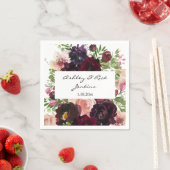 Serviette En Papier Bourgogne et rose pâle (En situation)