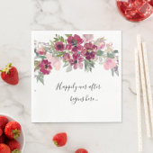 Serviette En Papier Bourgogne et rougissant avec mariage de devis (En situation)