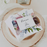 Serviette En Papier Bourgogne Floral et Mariage de verdure Napkin<br><div class="desc">Ces serviettes en papier mariage bordeaux et fleuris sont parfaites pour une réception de mariage moderne. L'élégant design boho comprend des fleurs couleur marine, rose vif et des fleurs à l'ombre du vin avec des détails artistiques au crayon. Faites ces serviettes vous-même en incluant les noms de la mariée, du...</div>