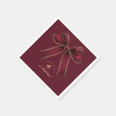 Serviette En Papier Bourgogne Gold Bow Rocse Cheval luxe Anniversaire (Coin)