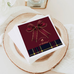 Serviette En Papier Bourgogne Gold Bow Rocse Cheval luxe Anniversaire
