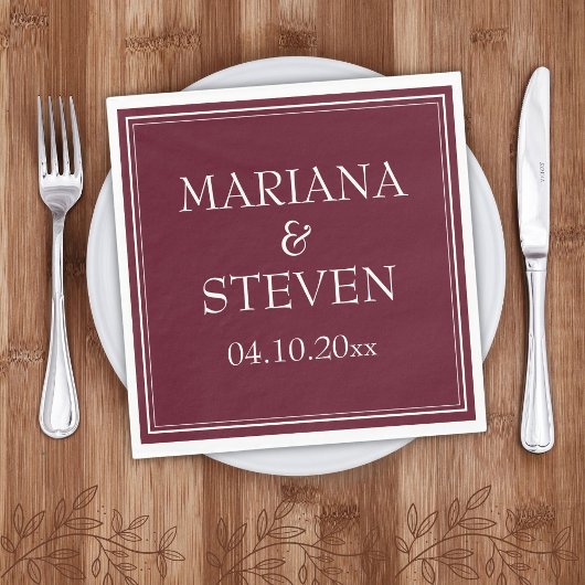 Serviette En Papier Bourgogne minimaliste moderne