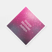 Serviette En Papier Bourgogne Rose Bokeh Hearts Anniversaire (Coin)