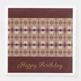 Serviette En Papier Bourgogne Rose Et Or Motif Fancy