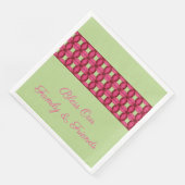 Serviette En Papier Bourgogne rose et vert menthe (Coin)