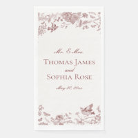 Bourgogne Toile De Jouy Vintage Floral Mariage