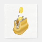 Serviette En Papier Bourse de pièces d'or (Devant)