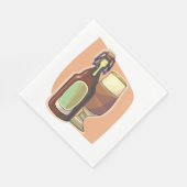 Serviette En Papier Bouteille de bière artisanale et verre Brasserie r (Coin)