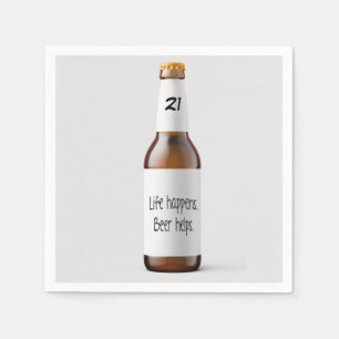 Serviette En Papier bouteille de bière pour fête d'anniversaire 21 ans