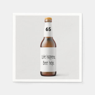 Serviette En Papier bouteille de bière pour fête des 65 ans