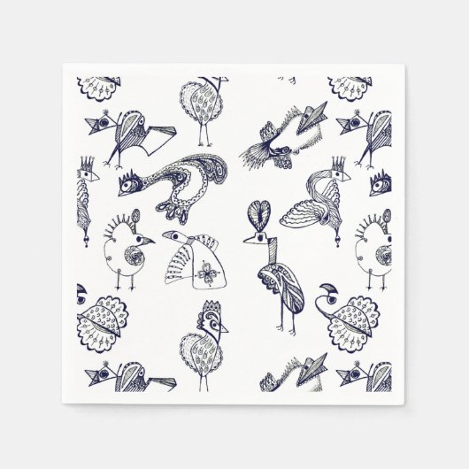 Serviette En Papier Bouteille de café aux oiseaux de fée (Devant)