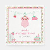 Serviette En Papier Bouteille De Fraise Avec Baby shower Motif (Devant)