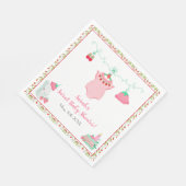 Serviette En Papier Bouteille De Fraise Avec Baby shower Motif (Coin)