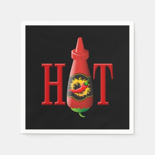 Serviette En Papier Bouteille de sauce chaude (Devant)