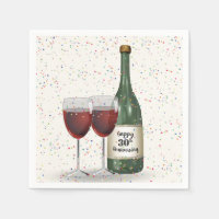 Bouteille de vin et deux verres pour la fête du 30