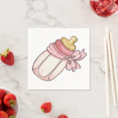 Serviette En Papier Bouteille rose (En situation)