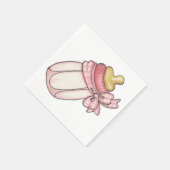 Serviette En Papier Bouteille rose (Coin)