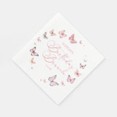 Serviette En Papier Bouteille rose douce fête d'anniversaire Brunch (Coin)
