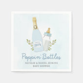 Serviette En Papier Bouteilles Baby shower bleu (Devant)