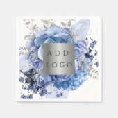 Serviette En Papier Bouteilles bleues du logo de l'entreprise (Devant)