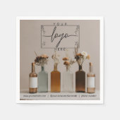 Serviette En Papier Bouteilles Boho | Fleurs | Cocktail esthétique (Devant)